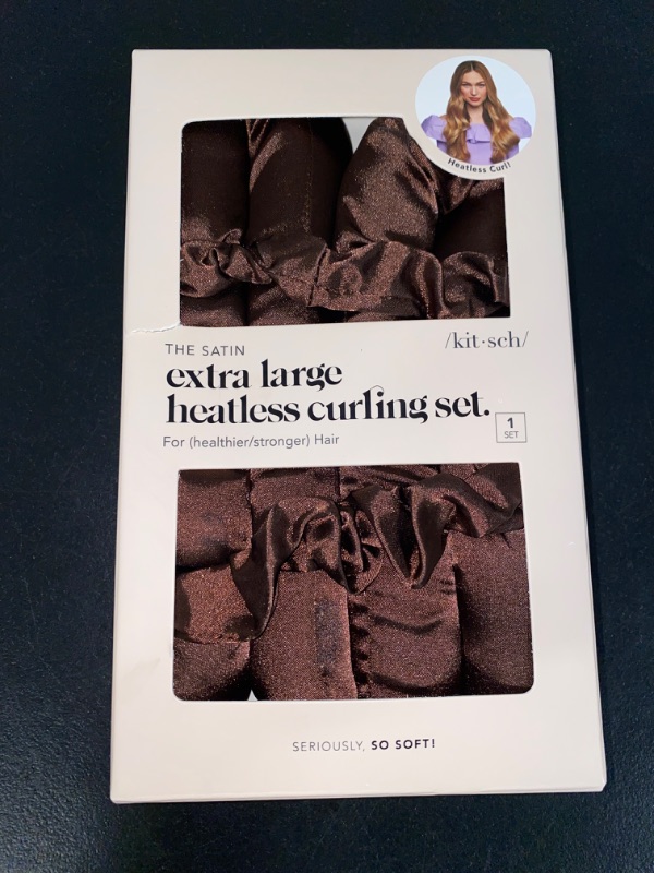 Photo 1 of KITSCH XL SATIN HEATLESS CURLING SET - CHOCOLATE
