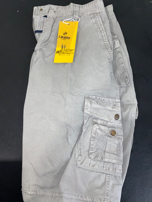 Photo 1 of Size 34 Light Gray, Men's Cargo Shorts 