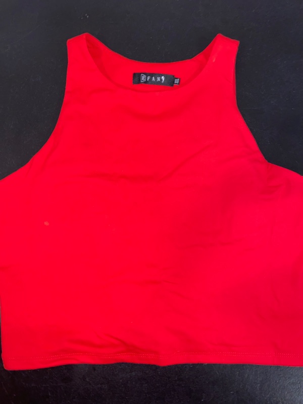 Photo 2 of XL sleeveless High Neck Basic Ribbed Seamless Crop Tank Top Workout Casual