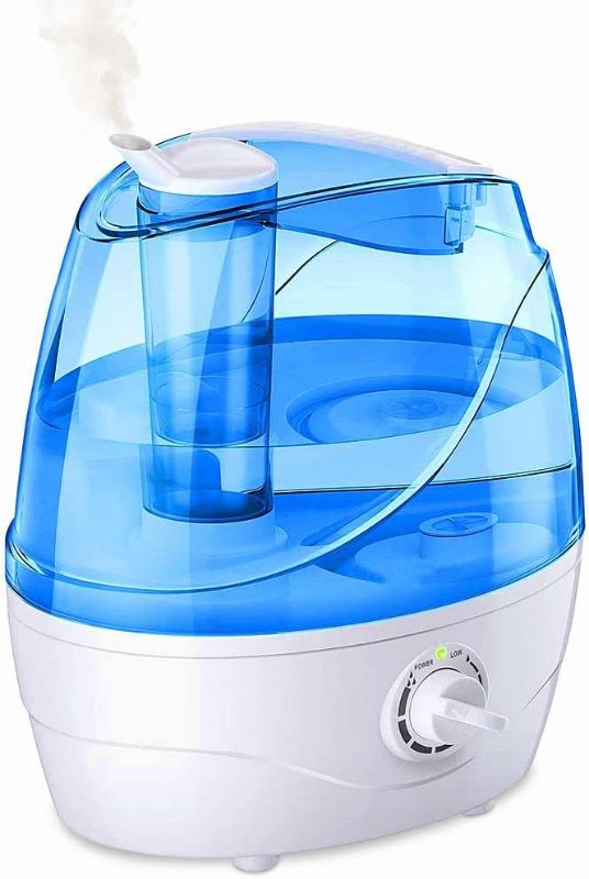 Photo 1 of HemingWeigh Ultrasonic Humidifier with 28 Decibels, Safety Protection, Adjustable Mist, Easy to Clean Material, Tank with 2.2 Liter Capacity
