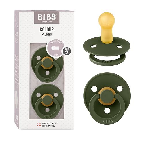 Photo 1 of BIBS Pacifiers | Natural Rubber Baby Pacifier | Set of 2 BPA-Free Soothers | Made in Denmark | Hunter Green | Size 6-18 Months
