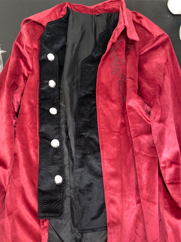 Photo 1 of L Gothic Costume Anime Cosplay Party Dress Halloween Steampunk Vampire Demon Hunter Trench Coat Long Stage Performance Props