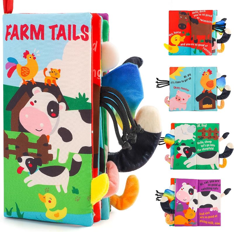 Photo 1 of  Baby Books Toys, Soft Toys Baby Cloth Books, Touch and Feel Crinkle Books for Babies Infants Toddler Early Development Interactive Car Toys & Stroller Toys for Boys Girls