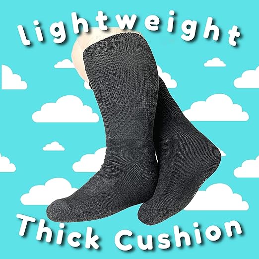 Photo 2 of Extra Wide Socks for Swollen Feet Soft Stretch up to 30" Seniors Diabetics Men Women 10-13 13-15 Non Binding Loose Fitting Top Bariatric Neuropathy Lymphedema Edema Cast Over The Calf Plus Size
