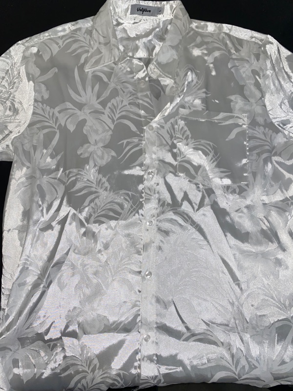 Photo 1 of  Large Lars Amadeus Men's Satin Printed Dress Shirts Button Down