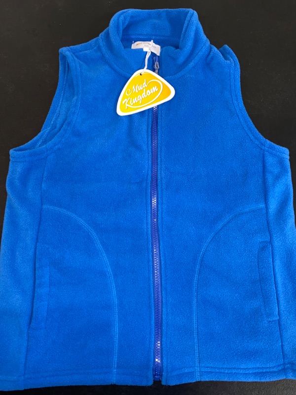 Photo 1 of 7-8YRS  Boys Vest Jacket with Pocket Polar Fleece Lightweight Casual Fall Winter Clothes Zip up Solid Blue