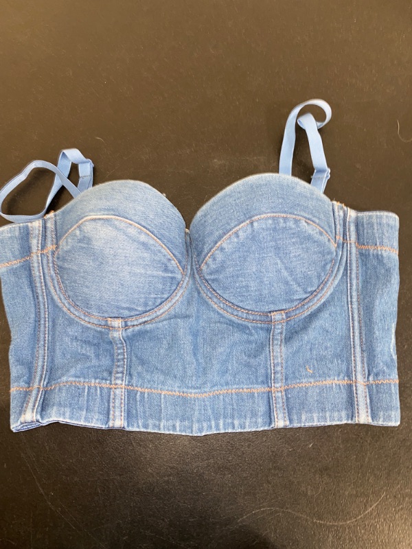 Photo 1 of L Women's Denim Bustier Bra Corset