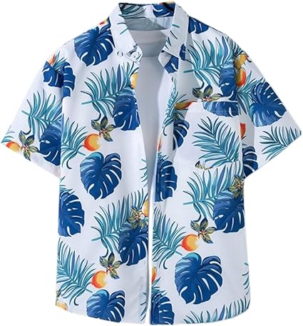 Photo 1 of S Unisex Hawaiian Button Down Short Sleeve Shirts Summer Beach 3D Printed Casual Shirts for Holiday
