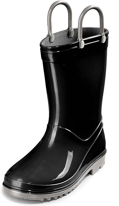 Photo 1 of Size 1.5 (4-8 Years)Puddle Play Solid Colors PVC Rainboots - Lightweight, Waterproof, Easy on Handles, Toddler and Little Kid Boys and Girls
