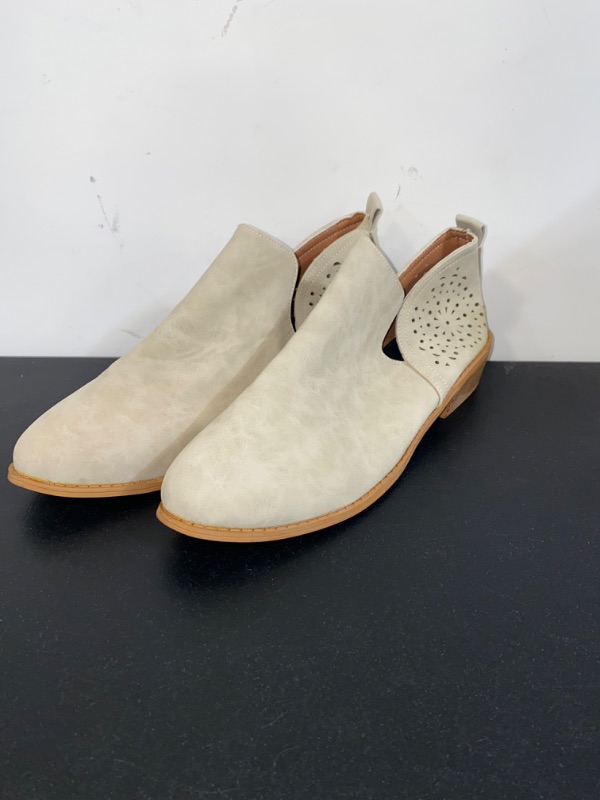 Photo 1 of Size 9 Womens Boots Fall 2022 Comfortable Ankle Booties Slip on Cutout Low Heel Casual Dressy Wide Width Fashion Shoes
