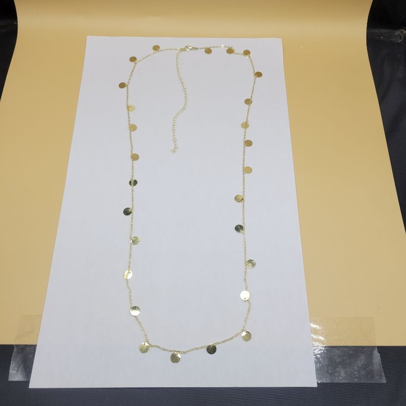 Photo 1 of 38.5 Inch Gold Plated Waist Chain with Round Amulets 