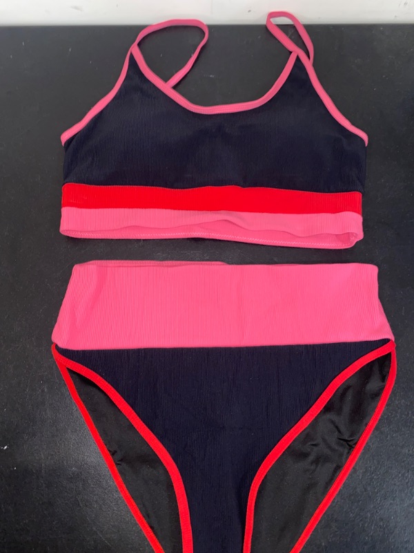 Photo 1 of Large Women's Black, Pink& Red Bikini Swimsuit
