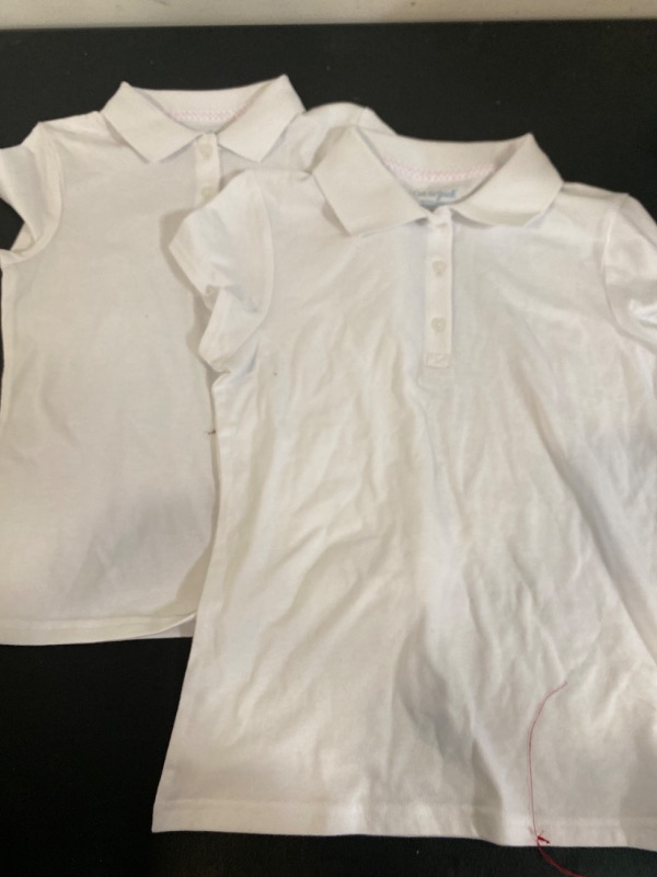 Photo 1 of size 10/12 large L&S Girls White Polo T-Shirts