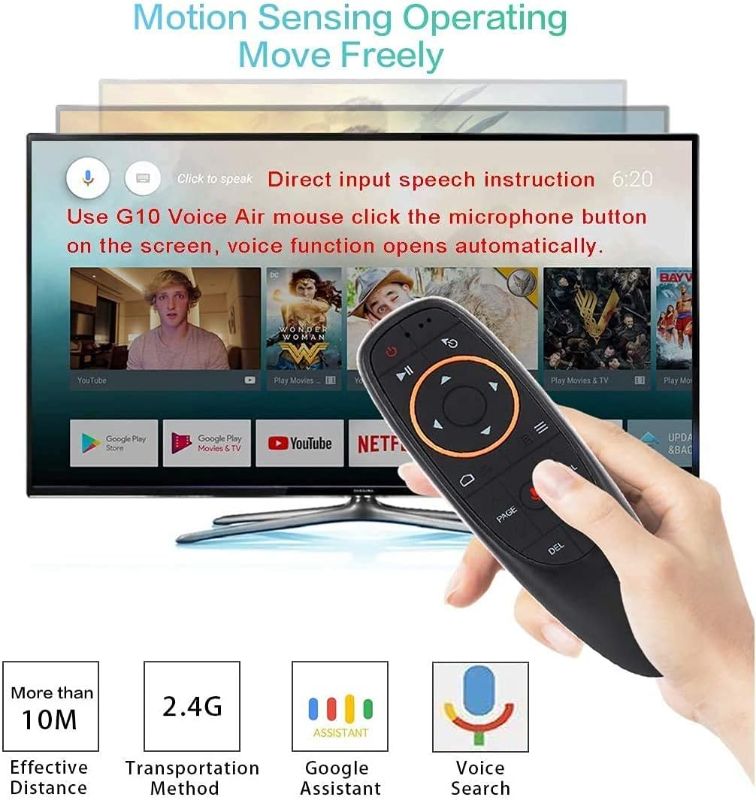 Photo 3 of BL Air Mouse Remote Control, Voice Remote 2.4G RF Wireless Remote Control with 6-Axis Gyroscope IR Learning, USB Air Mouse Remote for PC Smart TV Android TV Box HTPC Laptop Projector Android Windows
