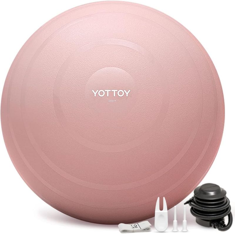 Photo 1 of YOTTOY Anti-Burst Exercise Ball for Working Out, Yoga Ball for Pregnancy,Extra Thick Workout Ball for Physical Therapy,Stability Ball for Ball Chair Fitness with Pump
