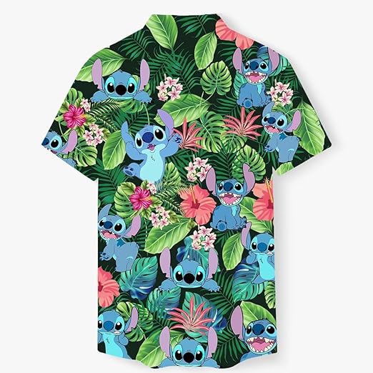 Photo 1 of M Hawaiian Shirt Casual Button T-Shirt Unisex Short Sleeve Tropical Shirt
