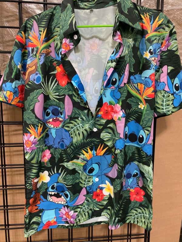 Photo 2 of M Hawaiian Shirt Casual Button T-Shirt Unisex Short Sleeve Tropical Shirt