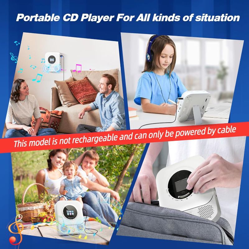 Photo 1 of ARAFUNA Desktop CD Player Bluetooth Wall Mounted with Speakers DAB Radio LED Display Remote Control for Home Support FM Radio AUX USB Input
