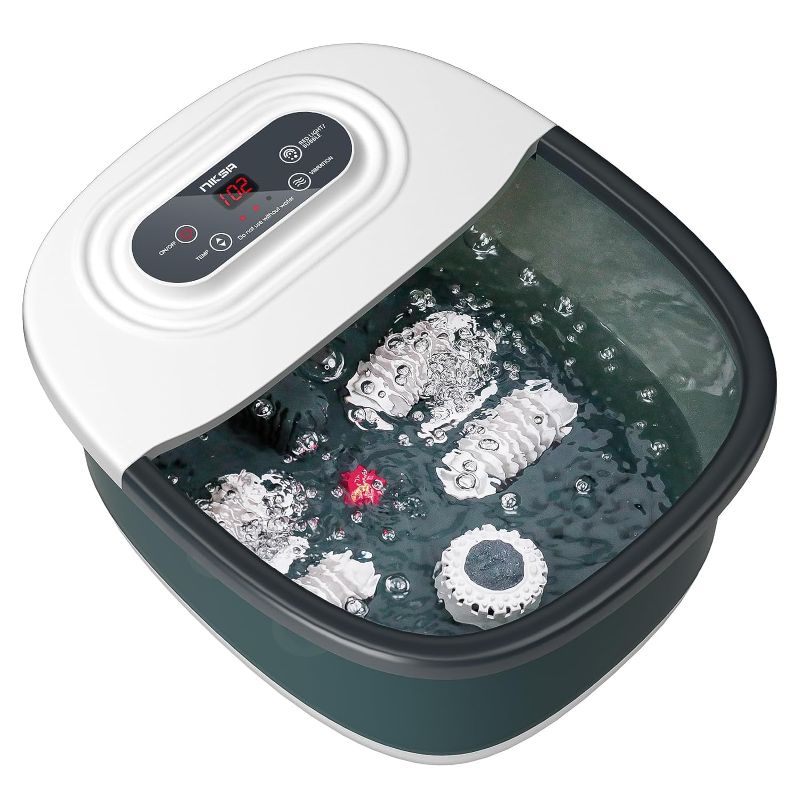 Photo 1 of Foot Spa Bath Massager with Heat, Bubbles, Vibration and Red Light, 4 Massage Roller Pedicure, Tub for Feet Stress Relief, Foot Soaker with Mini Acupressure Massage Points Temperature Control
