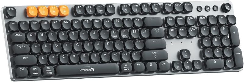 Photo 1 of ProtoArc Bluetooth Mechanical Keyboard for Office, MECH K300 Wireless Tactile Quiet Comfortable Keyboard with Backlit Keys, 2.4G/USB-C/Bluetooth, Rechargeable, Programmable for Mac/Windows/Android
