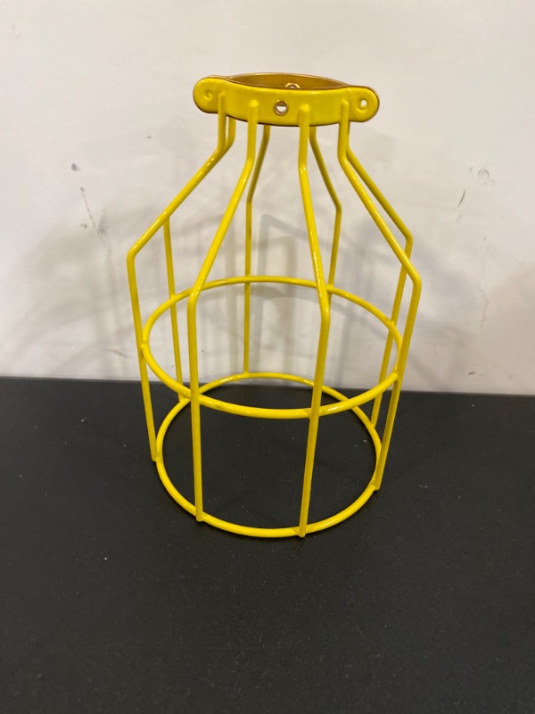 Photo 2 of  Lighting Industrial Style Yellow Vintage Metal Lamp Guard Cage for Pendant Light Vintage Lamp Holders