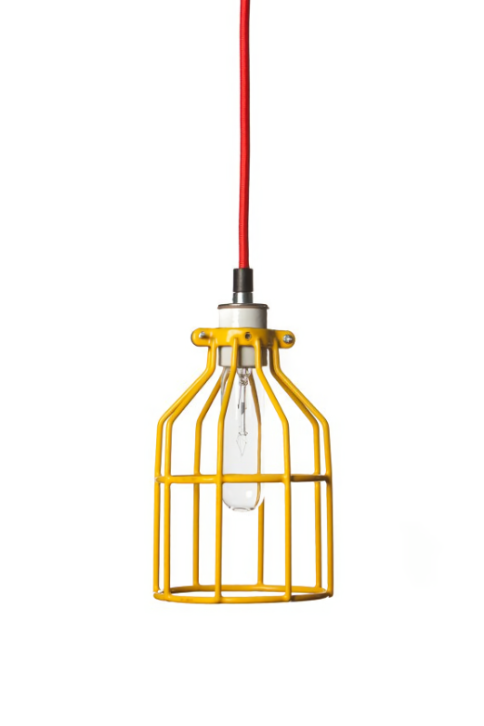 Photo 3 of  Lighting Industrial Style Yellow Vintage Metal Lamp Guard Cage for Pendant Light Vintage Lamp Holders