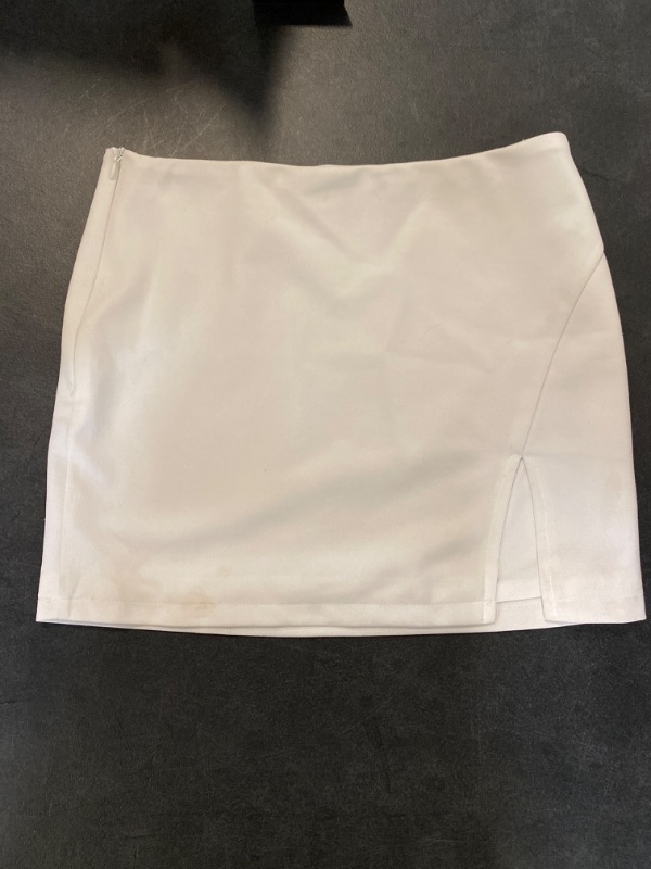 Photo 2 of XS EG CHRIS G Women's Sex Mid-Waist Split Hem Stretch Fitted Bodycon Mini Skirt with Shorts
