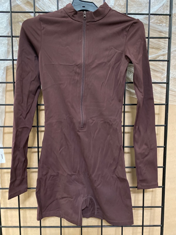 Photo 1 of S Women’s Sexy Bodycon Zipper Sports Jumpsuit Long Sleeve Short Romper Bodysuit Playsuit Tracksuit
