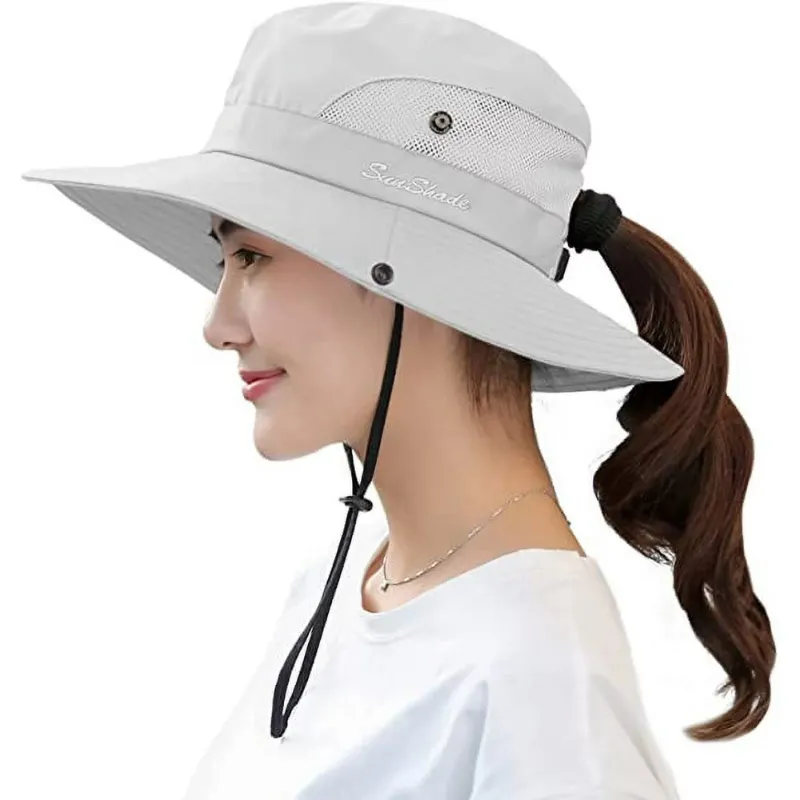 Photo 1 of Womens Beach Sun Hat UV UPF50 Travel Foldable Wide Brim Summer UV Hat Beige
