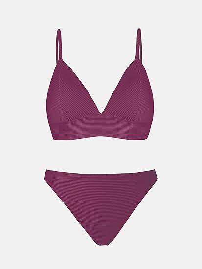 Photo 1 of S CUPSHE Women Bikini Set Solid Color Sexy Triangle Two Piece Swimsuit
