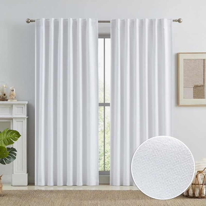 Photo 1 of  White Total Shade Blackout Curtains 50x80Inch
