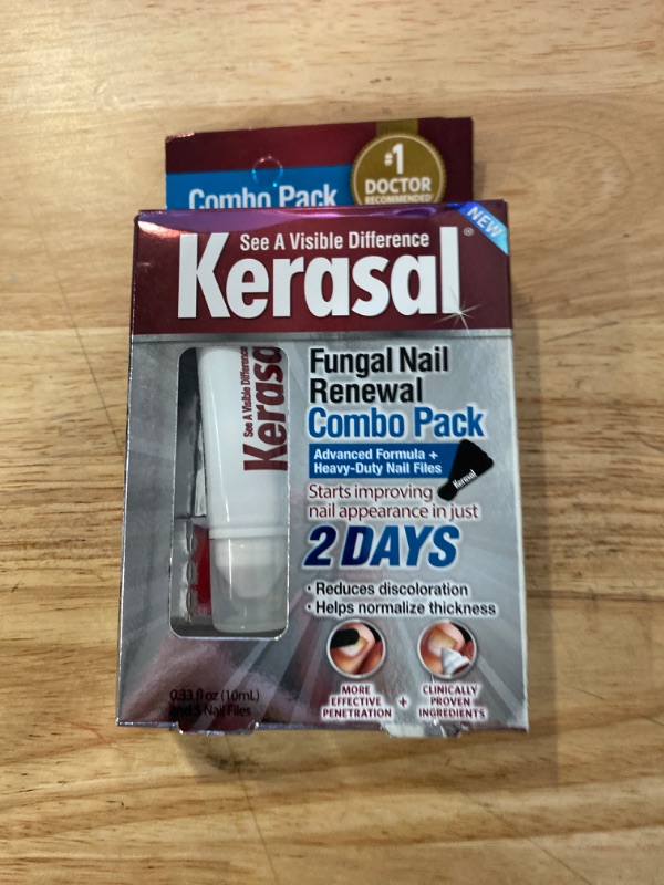 Photo 2 of Kerasal Nail Renewal and Nail File Combo Pack, Restores Appearance of Discolored or Damaged Nails, 5 Heavy Duty Nail Files, 0.33 fl oz, Clear
