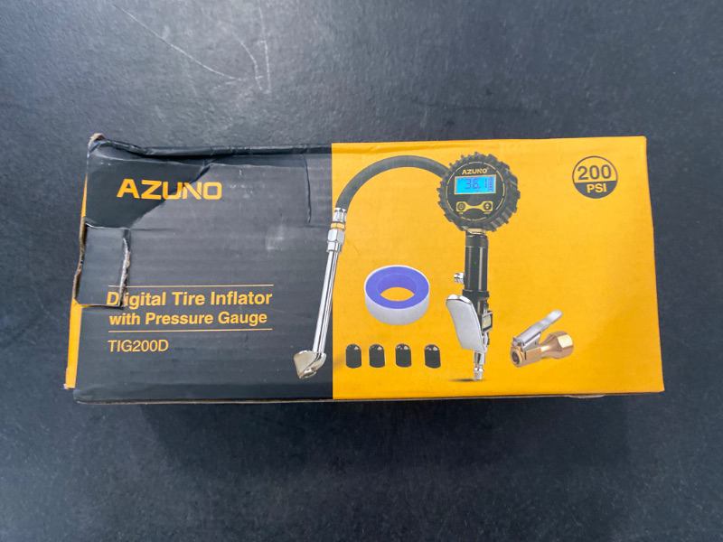 Photo 2 of AZUNO Bike Tire Inflator with Pressure Gauge - Easiest use with Both Presta and Schrader Bicycle Pump Valves
