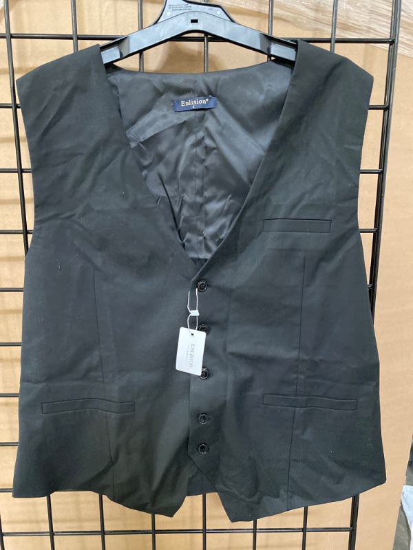 Photo 2 of L Men's Suit Vest Business Formal Dress Waistcoat Solid Color Vest for Suit or Tuxedo