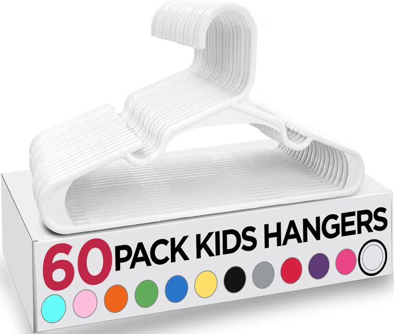 Photo 1 of Utopia Home 60 Pack 11.5 Inch Plastic Kids Hangers for Closet - Childrens Hangers for Clothes & Infant Hangers - Ideal for Everyday Use (White)
