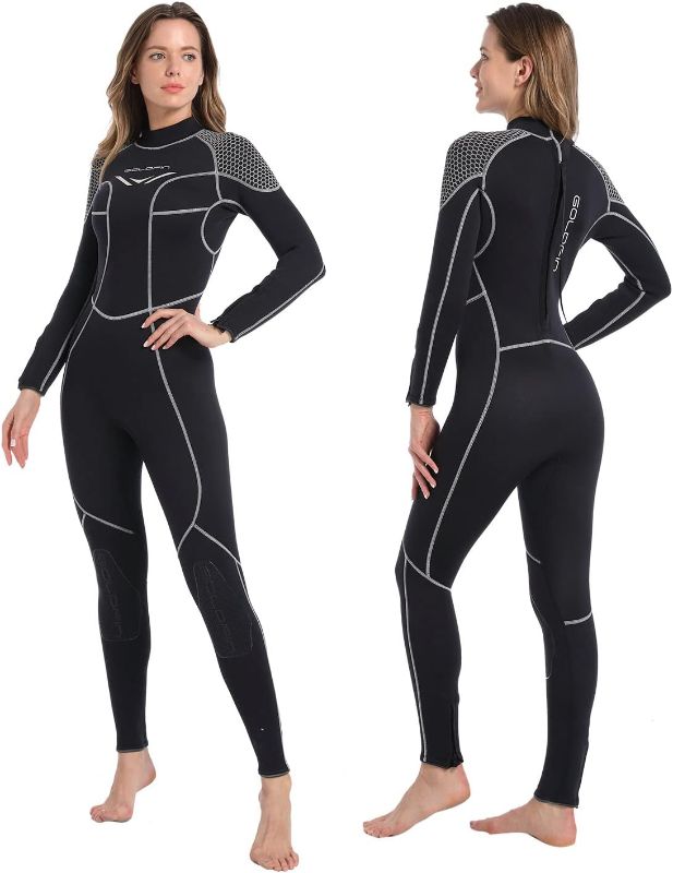 Photo 1 of L GoldFin Wetsuit Women Men, 3mm Neoprene Wet Suit Full/Shorty Wetsuits Back Zip for Water Sports Diving Kayakboarding Surfing Snorkeling Swimming
