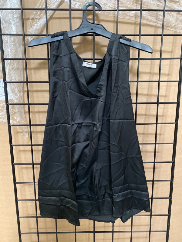 Photo 2 of L Silk Satin Tank Tops Dressy V Neck Camisole Blouse Casual Sleeveless Cami Summer Tanks Shirt