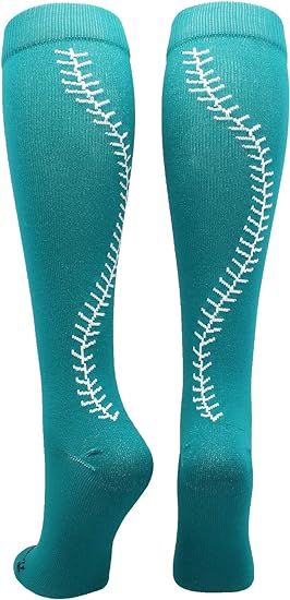 Photo 1 of S MadSportsStuff Softball Socks with Stitches - for Girls or Women - Knee High Length
