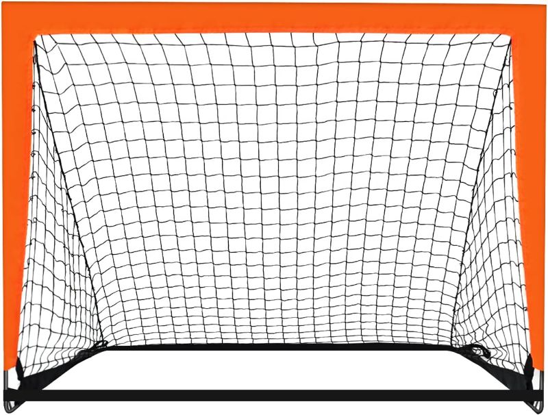 Photo 1 of 1 Pack 4’ x 3’ Size Portable Kid Soccer Goals for Backyard, Indoor and Outdoor Pop Up Soccer Goals, Orange
