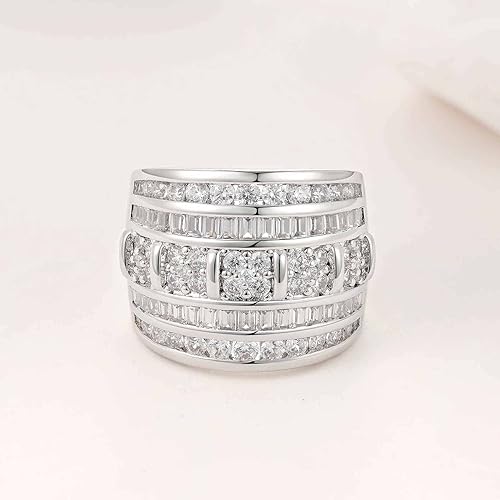 Photo 4 of  Cubic Zirconia Engagement Bridal Eternity Stackable Rings White Gold Size 6-7
