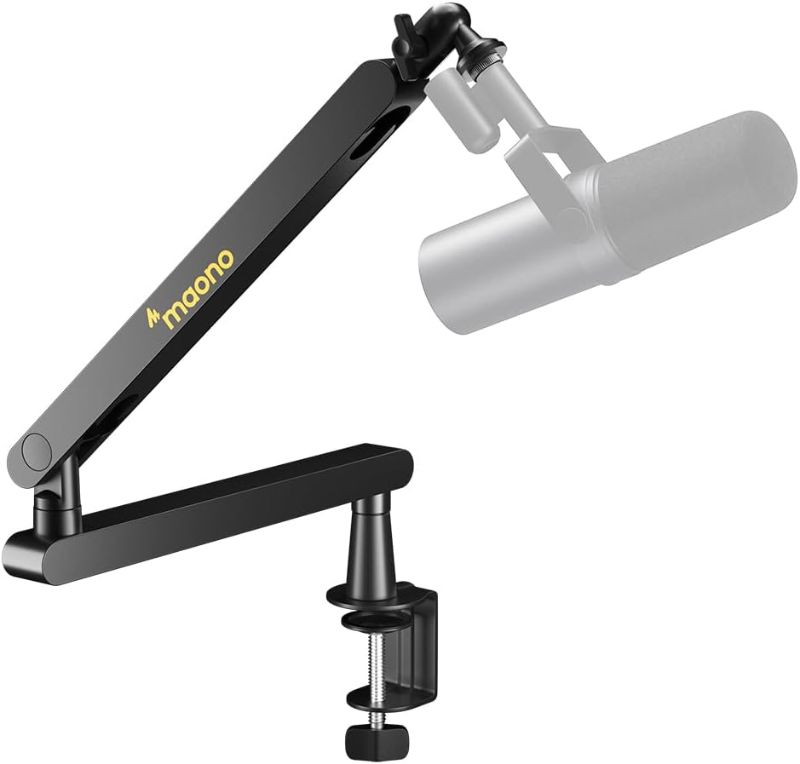 Photo 1 of MAONO Microphone Arm, Mic Boom Arm with Cable Management Channels, Desk Clamp, Versatile Mounting, and Fully Adjustable, Heavy Duty Microphone Stand for Podcast (Low Profile (BA92 Black))
