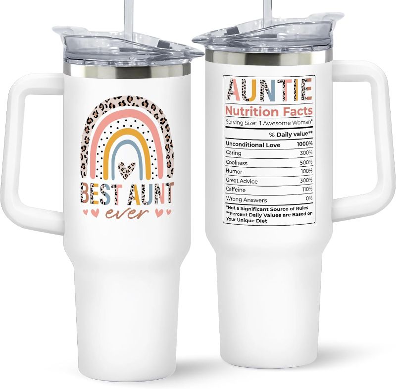 Photo 1 of Aunt Gifts - Aunt Gifts from Niece, Nephew - Gifts for Aunt, Auntie Gifts - Aunt Birthday Gift, Mothers Day Gifts for Aunt, Aunt Valentine Gifts - Gifts for New Aunt, To Be Aunt - 40 Oz Tumbler
