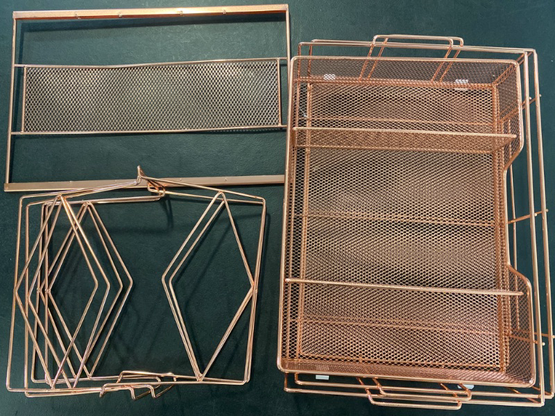 Photo 2 of Youbetia Desk Organizers and Desk Accessories - Rose Gold Desk Organizer with File Sorters, File Organizer with Drawer, Desk Accessories & Workspace Organizers for Office Supplies
