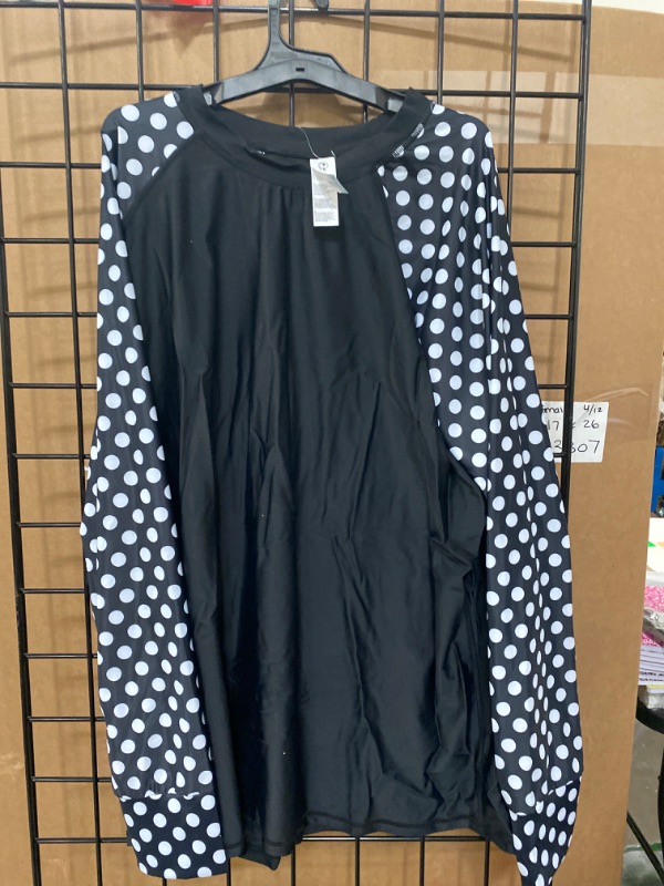 Photo 2 of 4XL Halcurt Women's Plus Size Swim Shirt Long Sleeve UPF 50+ Rash Guard Sunscreen Shirts Top
