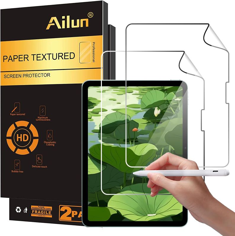 Photo 1 of Ailun Paper Textured Screen Protector for iPad Air 11 Inch 6 & Apple Pencil 2nd Generation Pencil Holder