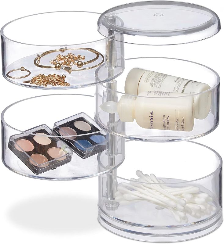 Photo 1 of Cosmetic Organiser with 4 Swivel Compartments, Makeup Kit for Lipstick etc. & Makeup Bag 