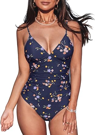 Photo 1 of Large CUPSHE Women's One Piece Swimsuit Tummy Control V Neck Bathing Suits
