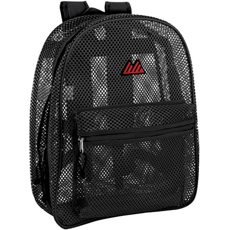 Photo 1 of Summit Ridge Unisex Transparent Mesh Backpacks for School Travel with Padded Straps - Black
