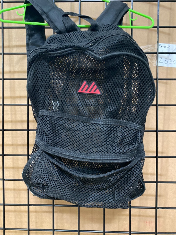 Photo 2 of Summit Ridge Unisex Transparent Mesh Backpacks for School Travel with Padded Straps - Black

