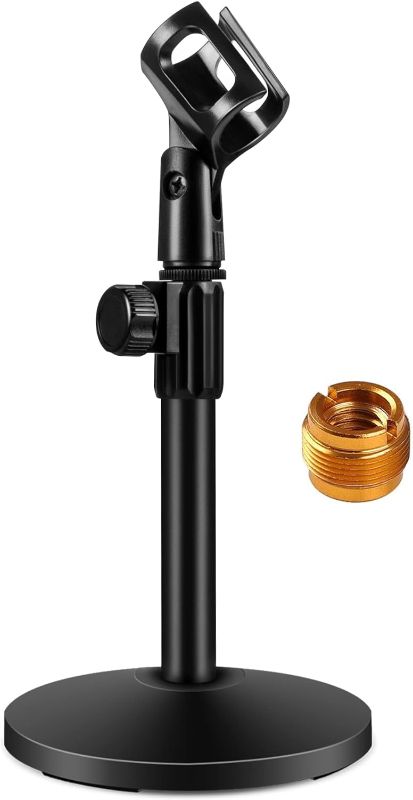 Photo 1 of InnoGear Desktop Microphone Stand, Upgraded Adjustable Table Mic Stand with Mic Clip and 5/8" Male to 3/8" Female Screw for Blue Yeti Snowball Spark & Other Microphone
